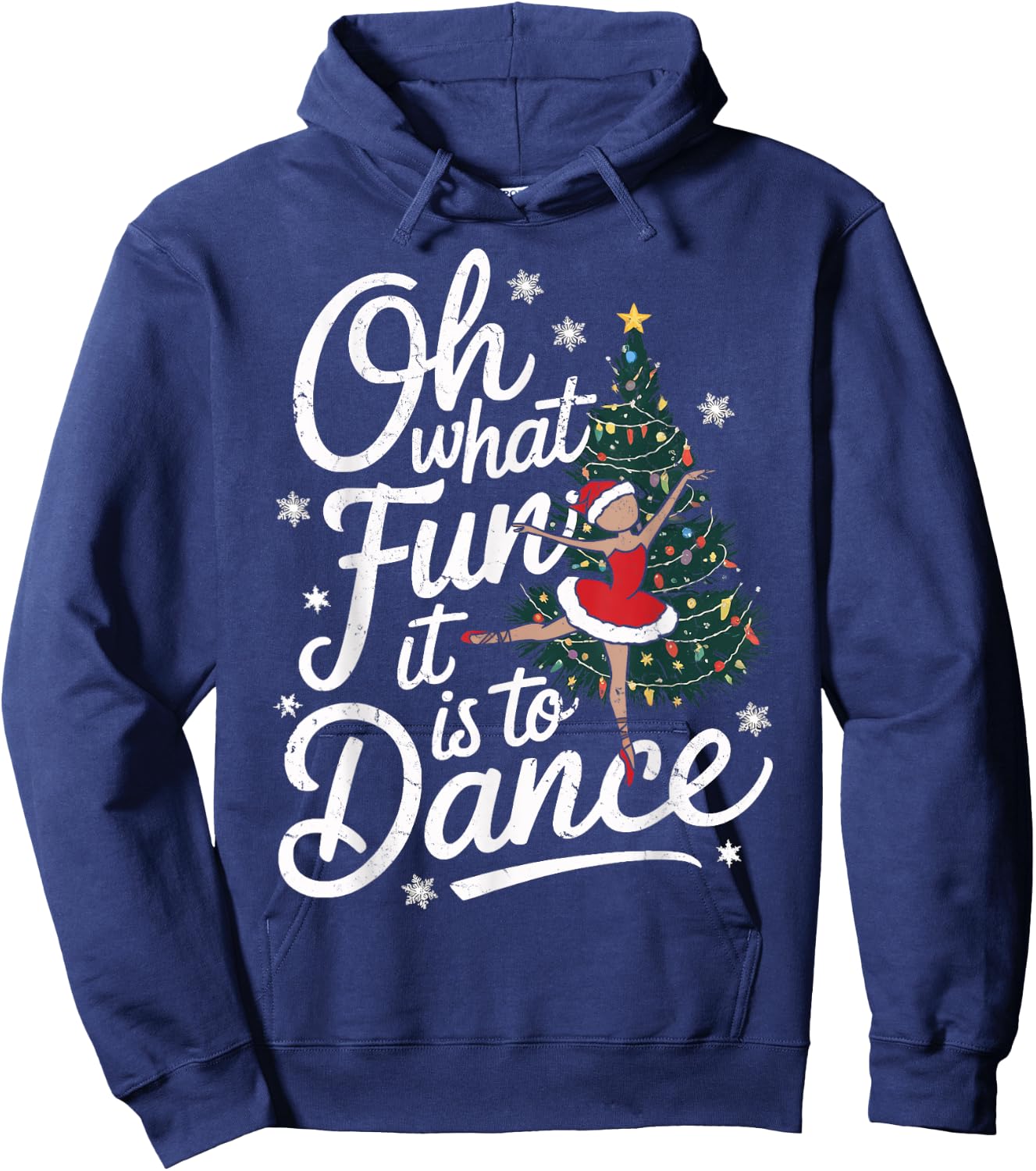 Reindeer Ballet Christmas Dance Oh What Fun It Is To Dance Hoodie - Hoodie | Navy