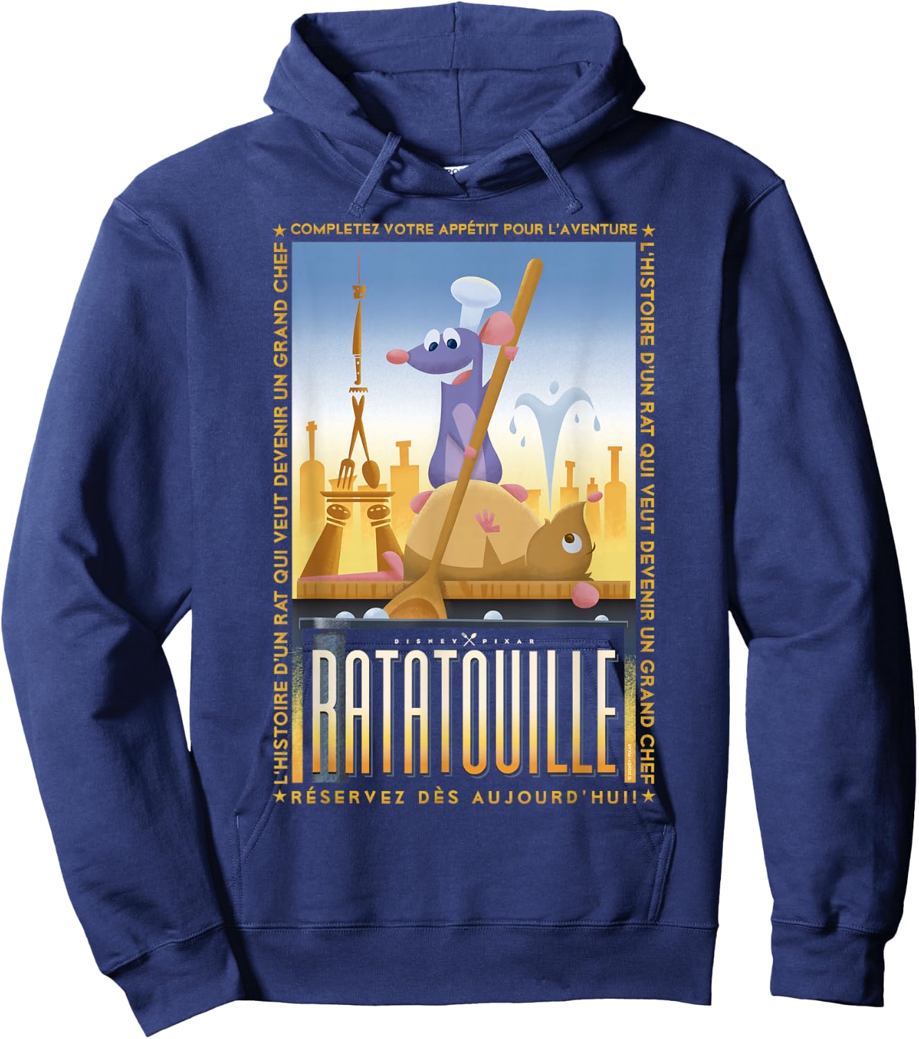 Disney Pixar Ratatouille Remy And Emile Cooking Poster Hoodie - Hoodie | Navy
