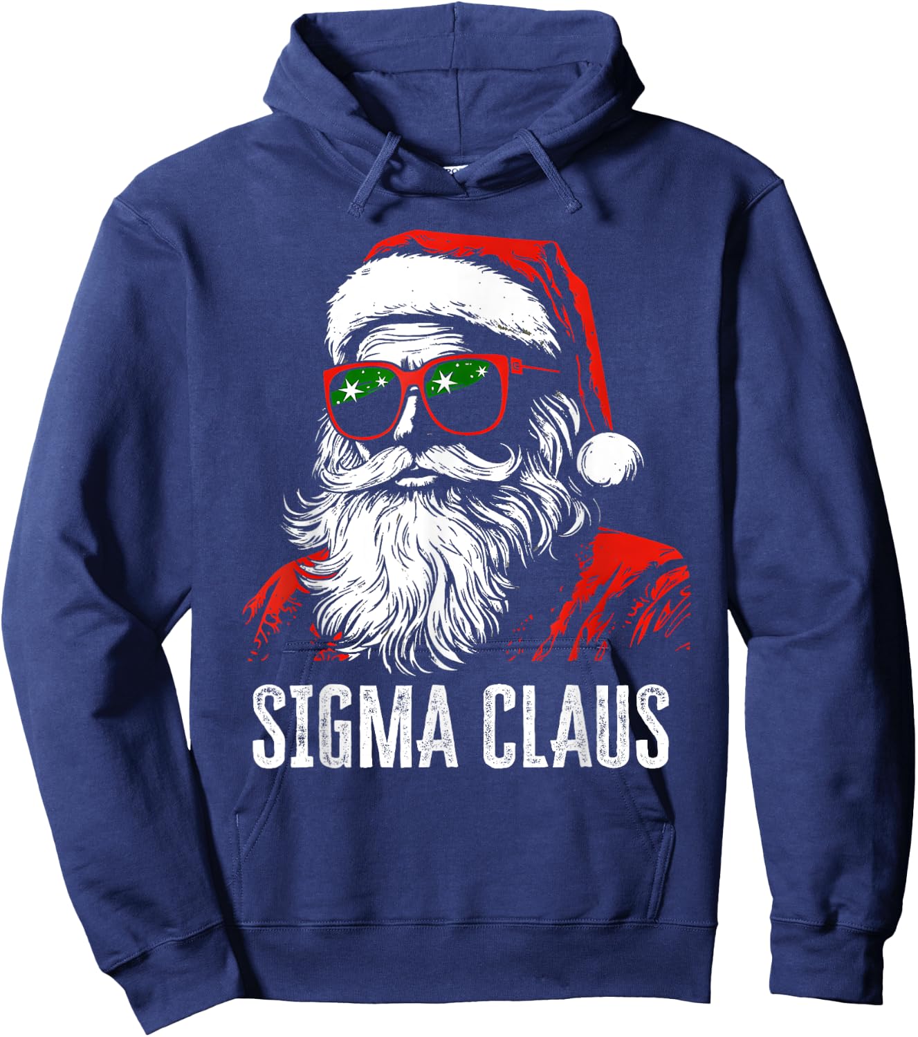 Sigma Claus Santa Funny Christmas Rizz Male The Rizzler Meme Hoodie - Hoodie | Navy