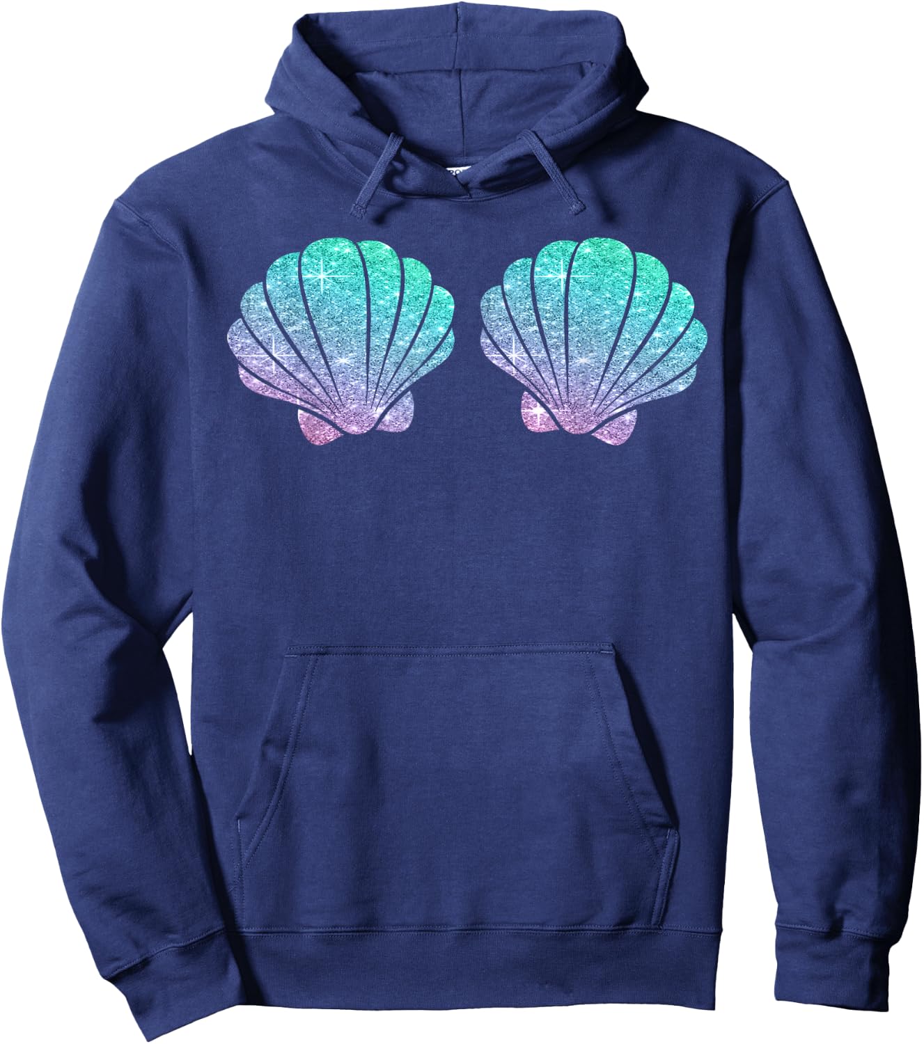 Halloween Girl Costume, Cute Mermaid Shell Bra Costume Women Hoodie - Hoodie | Navy