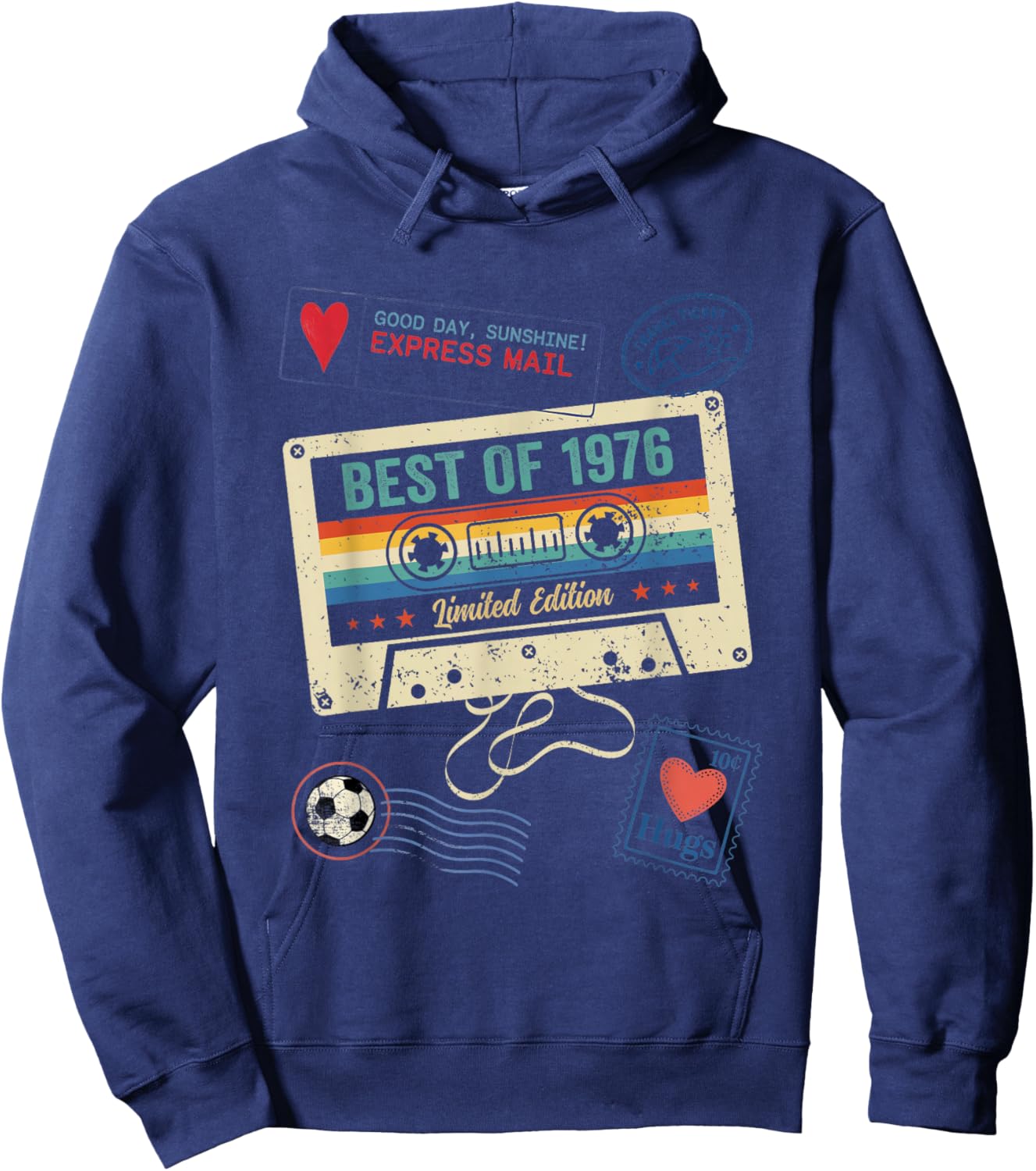 50th Birthday Celebration Vintage Soccer Fan Retro 80s Hoodie - Hoodie | Navy