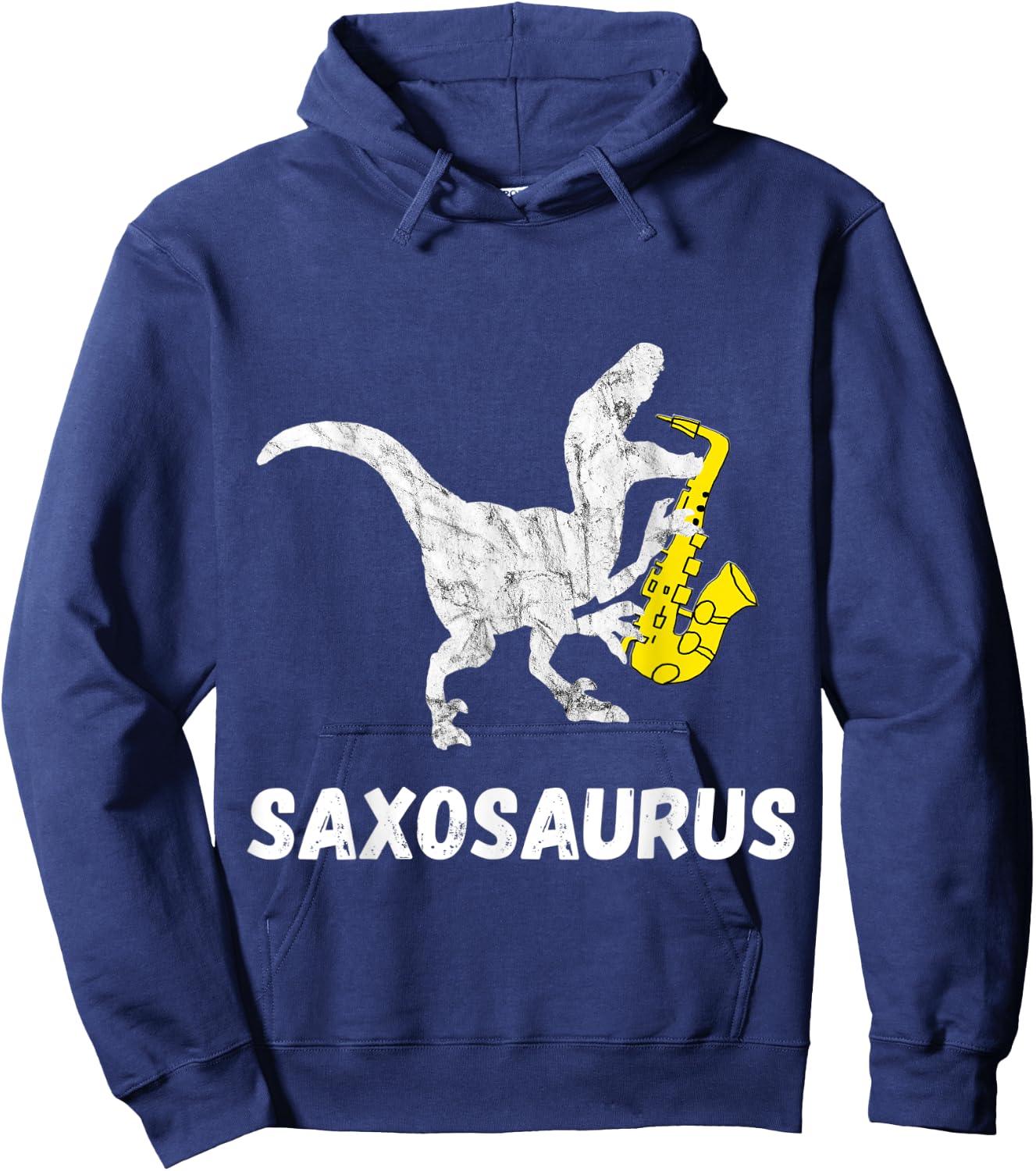 Cool Sax Saxophone Jazz Music Instrument Dinosaur Funny Saxophone T-Rex Hoodie - Hoodie | Navy