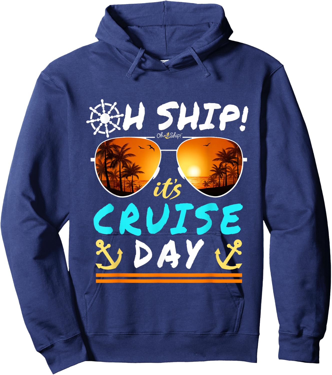 Cruise Wear It's Cruise Day Matching Group Cruise - -Adults & Kids, Black, Small, Short Sleeve Hoodie - Hoodie | Navy