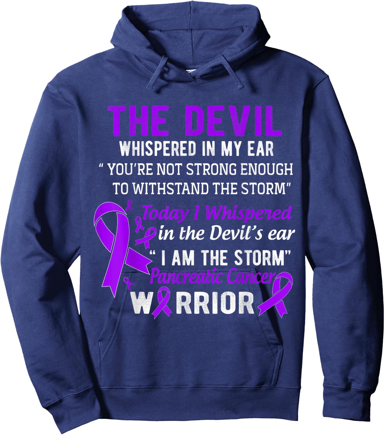 I am the Storm Pancreatic Cancer Warrior Hoodie - Hoodie | Navy