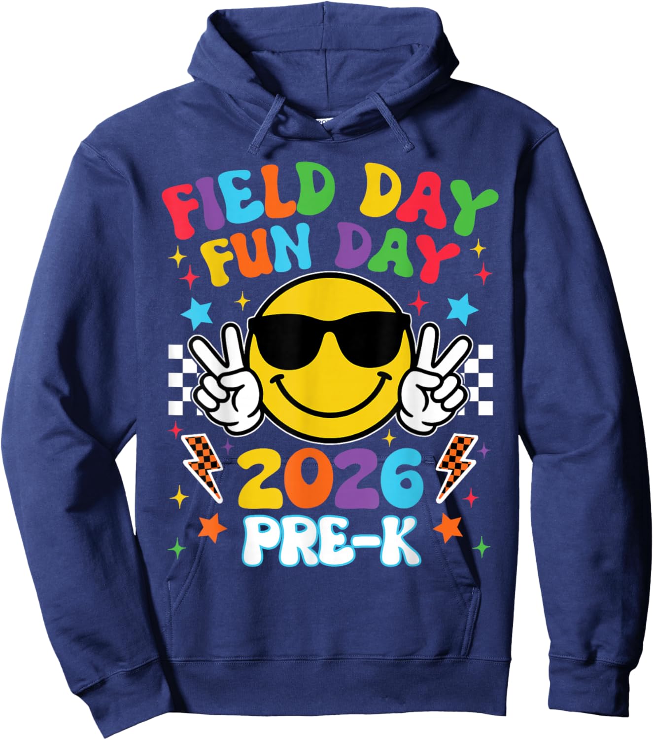 Pre-K Field Day Fun Day 2026 Teacher Boy Girl Kid Hoodie - Hoodie | Navy