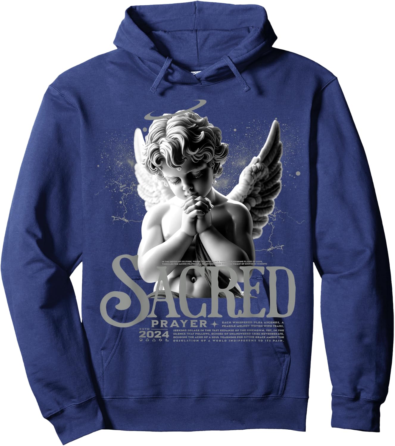 Angelus Prayer Retro Wet Cement 4s Matching Men Women Hoodie - Hoodie | Navy