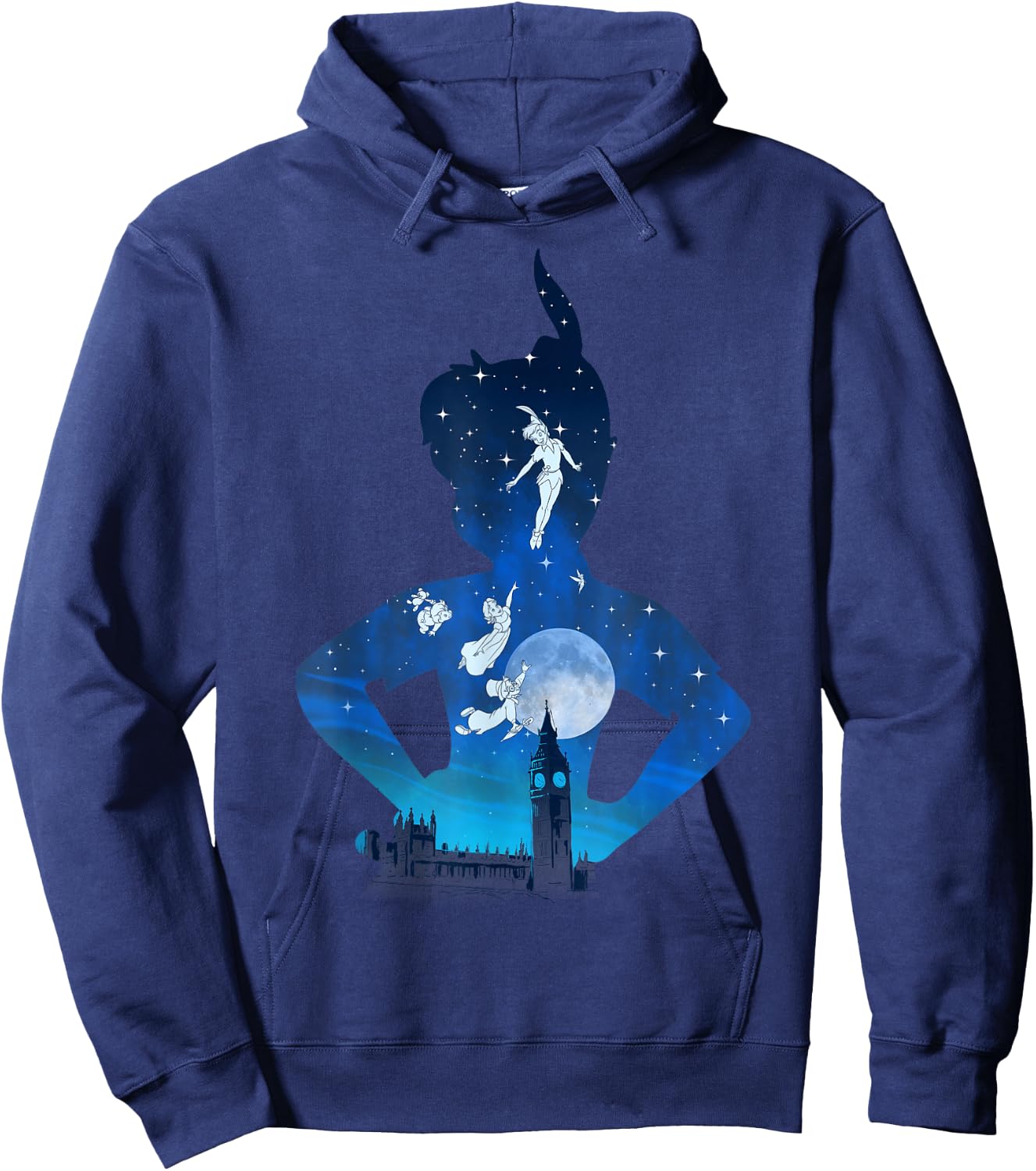 Disney Peter Pan Midnight London Flight Silhouette Fill Hoodie - Hoodie | Navy