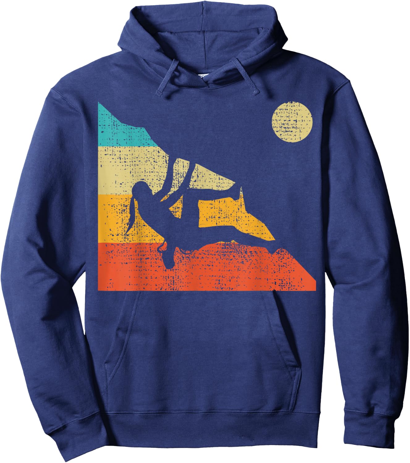 Climbing Bouldering Mountain Free Speed Girl Vintage Hoodie - Hoodie | Navy