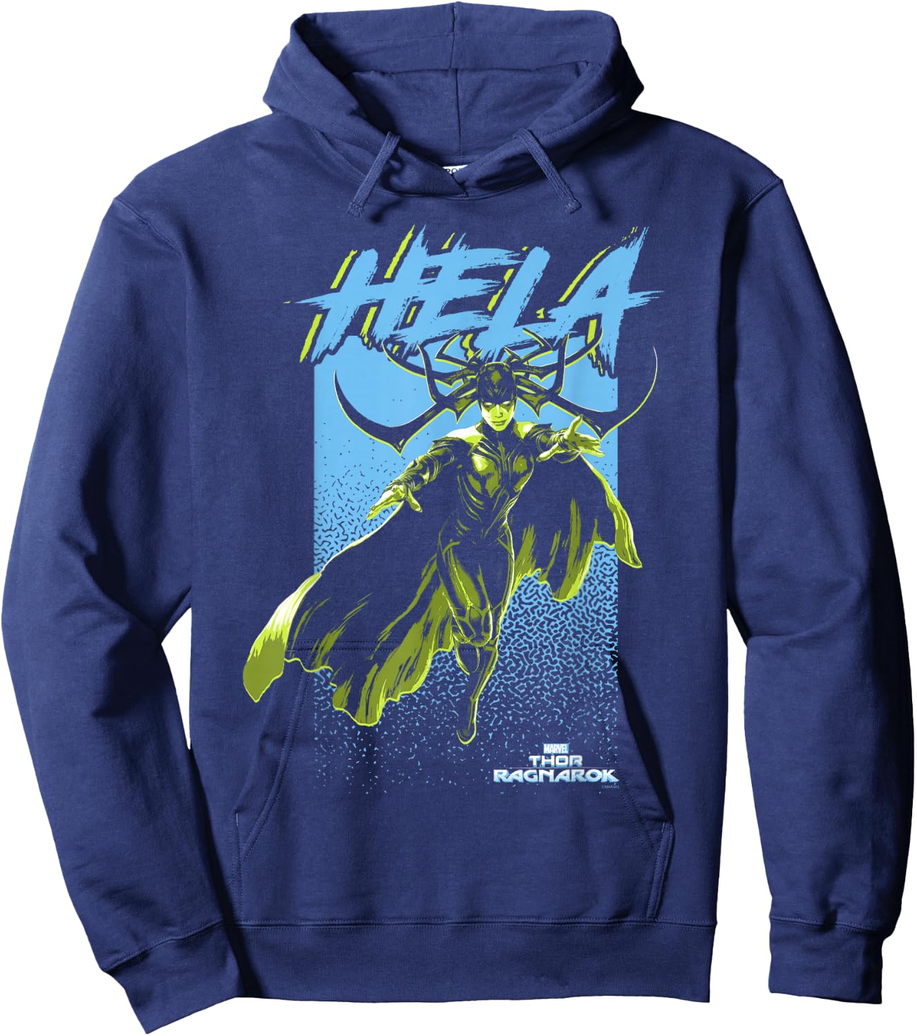 Marvel Thor Ragnarok Hela Retro Color Pop Graphic Hoodie - Hoodie | Navy