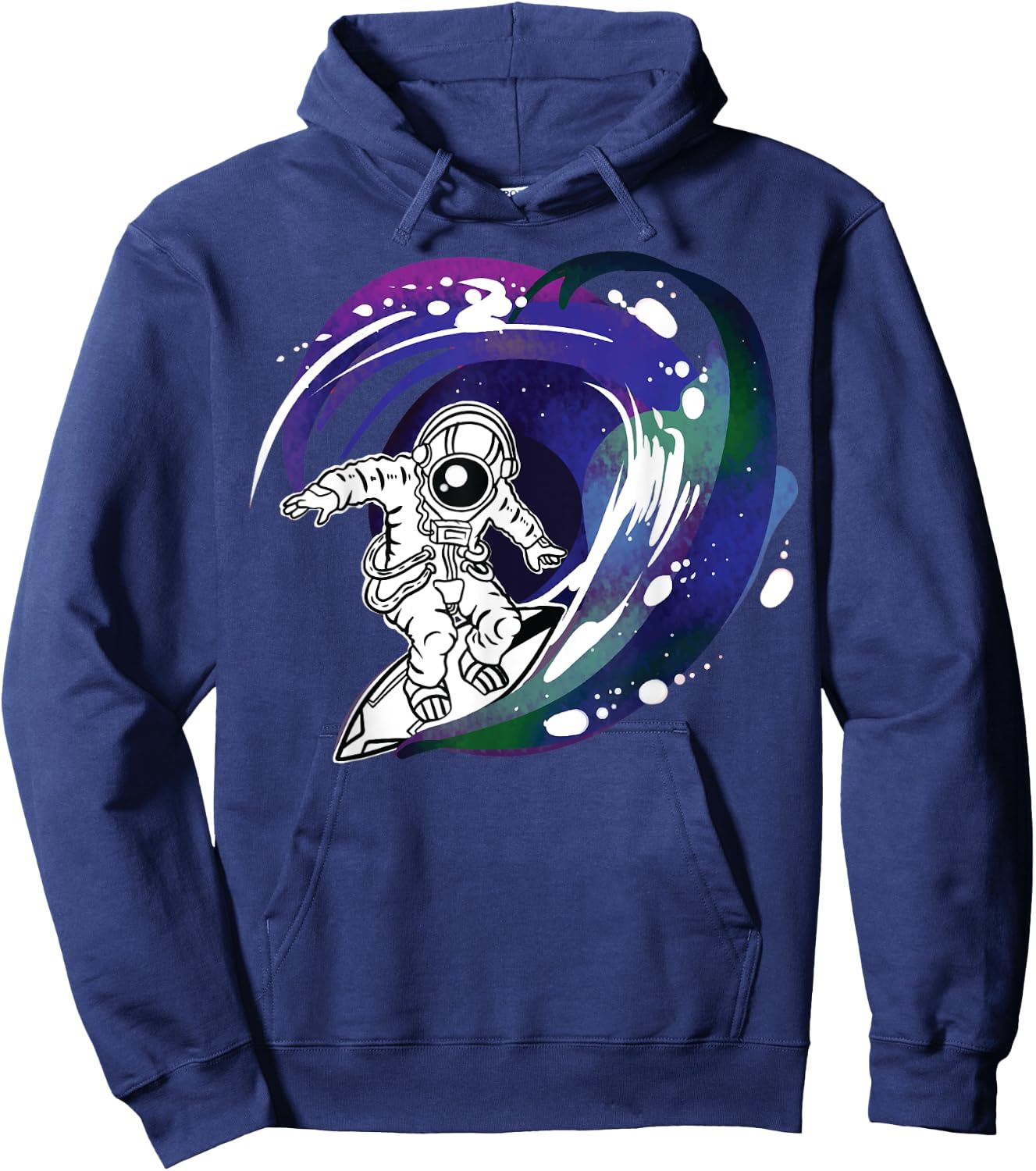 Outer Space Surfer Men's Surfing in Universe Galaxy Hoodie - Hoodie | Navy