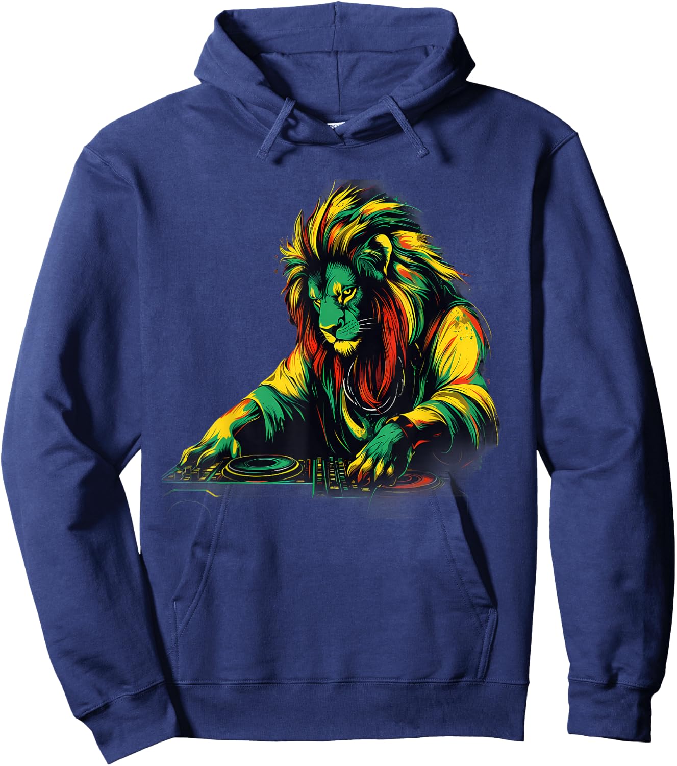 Rasta Reggae Music Headphones Rastafari Lion Of Judah Hoodie - Hoodie | Navy