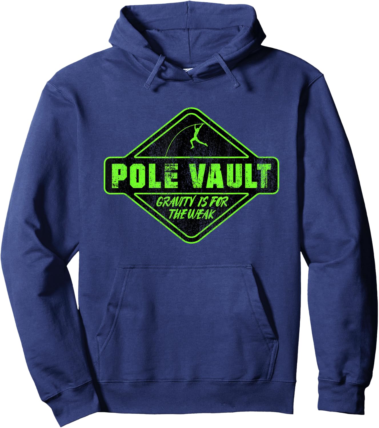Pole Vault - Distressed Vintage Look Pole Vaulting Hoodie - Hoodie | Navy