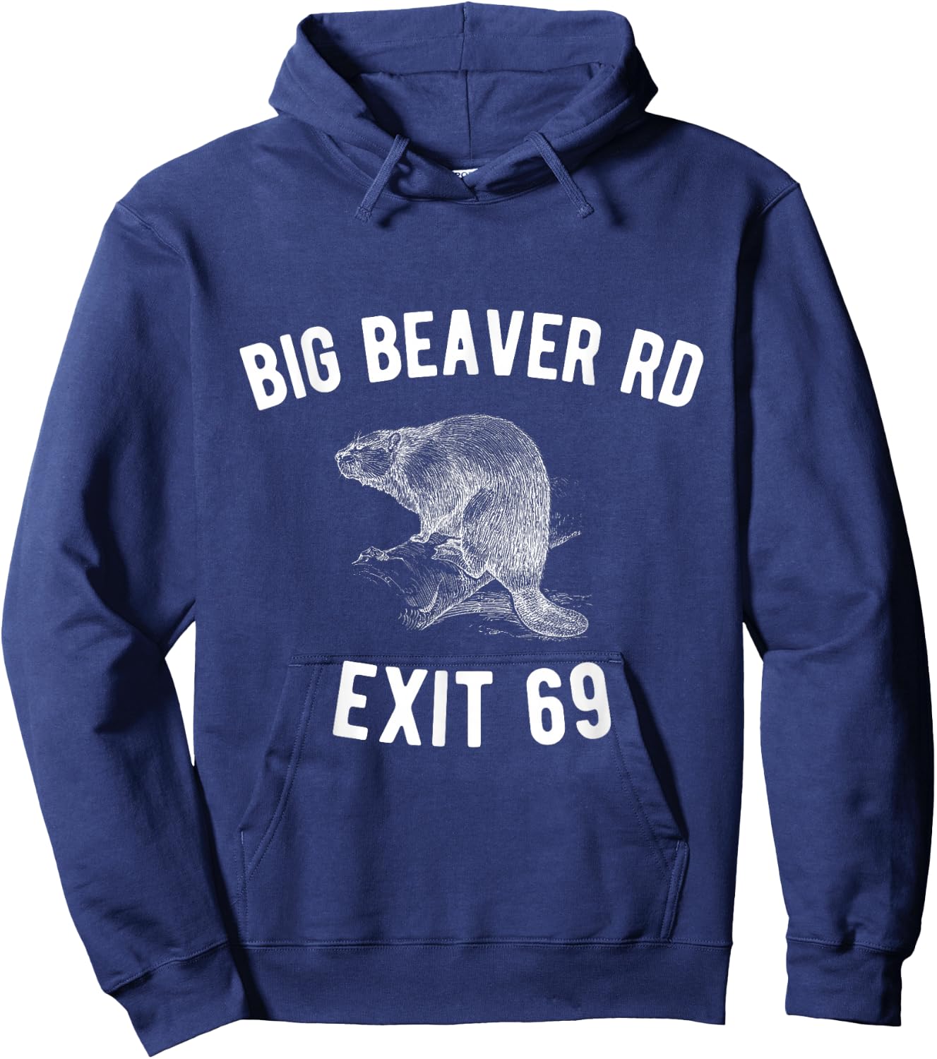 Detroit Shirt | Big Beaver Exit 69 Hoodie - Hoodie | Navy