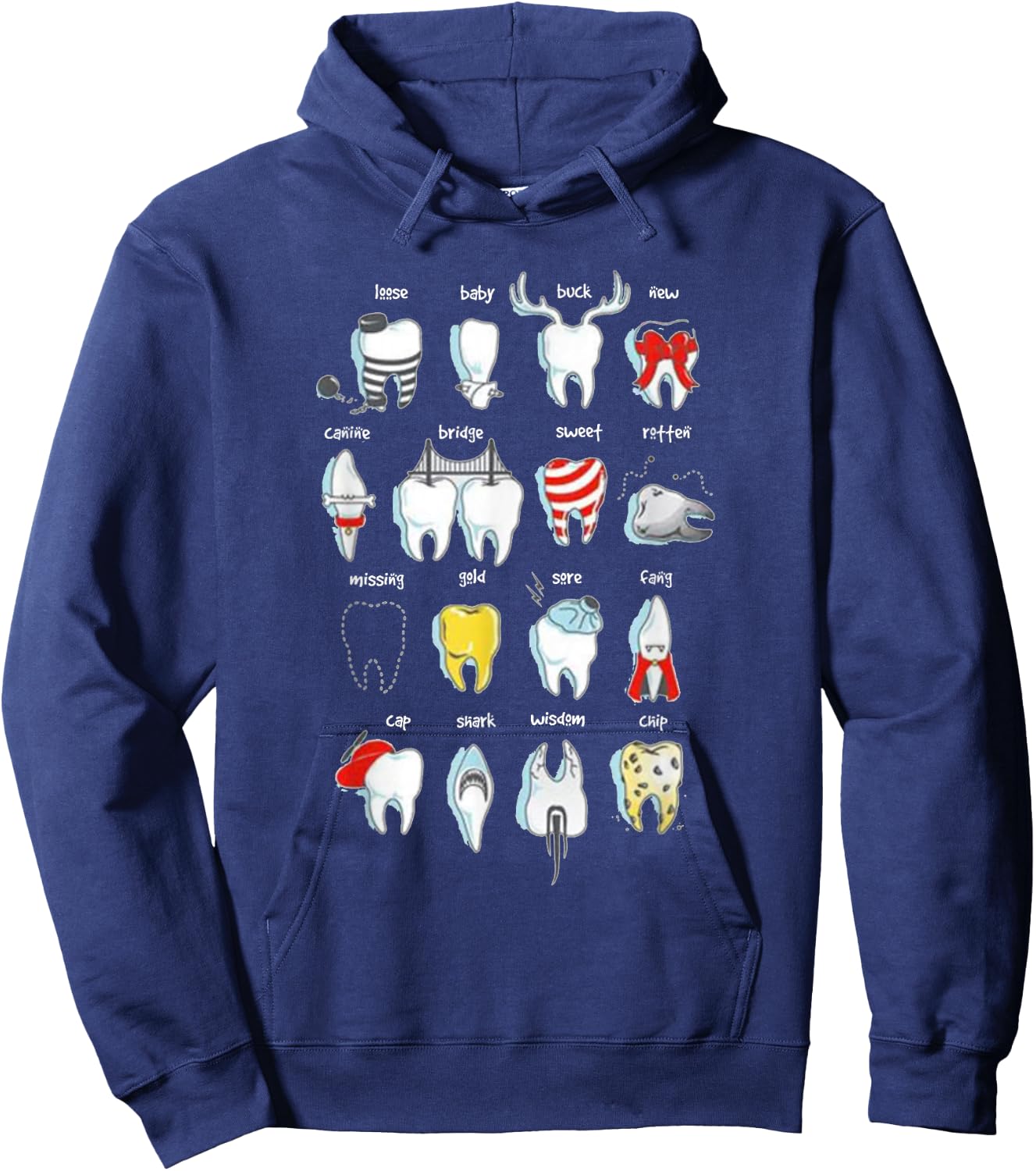 Funny Dental Designs Dentist Teeth Dental Hoodie - Hoodie | Navy