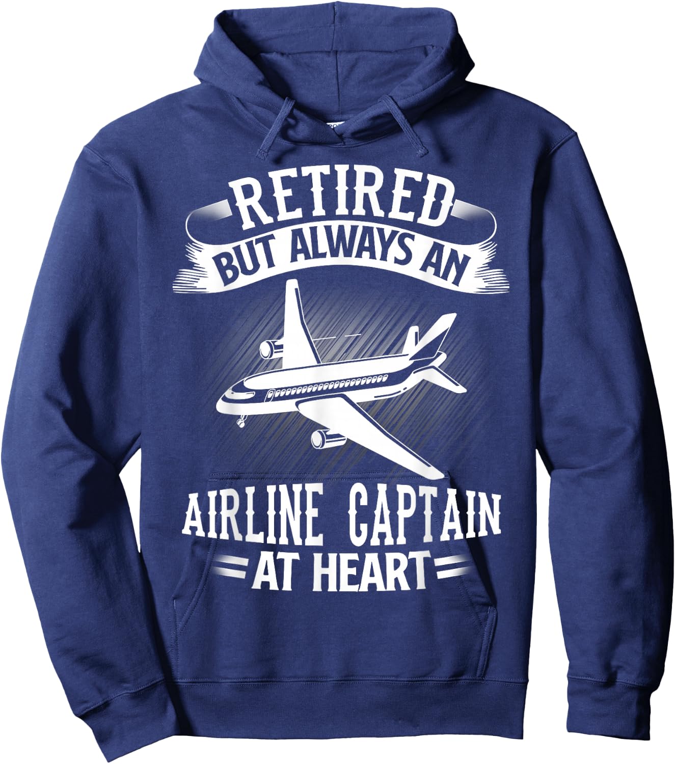 Retired Airline Captain Shirt Pilot Retirement Gift Hoodie - Hoodie | Navy