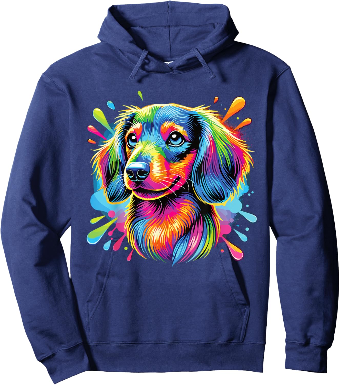 Colorful Dachshund Hoodie - Hoodie | Navy