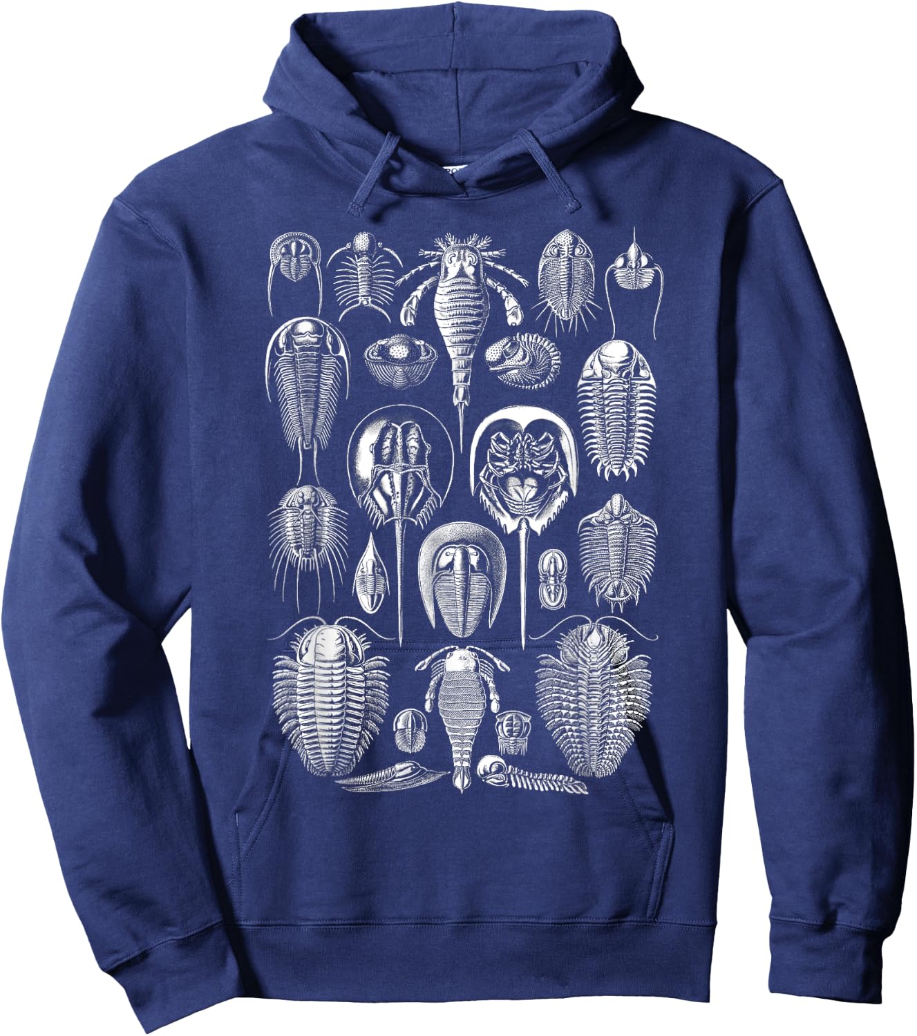 Vintage Haeckel Aspidonia Limulus Horseshoe Crabs 3XL Black Hoodie - Hoodie | Navy