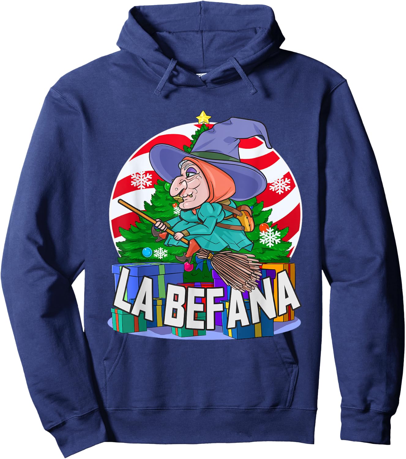 La Befana Christmas Witch Buona Italian Folklore Buon Natale Hoodie - Hoodie | Navy
