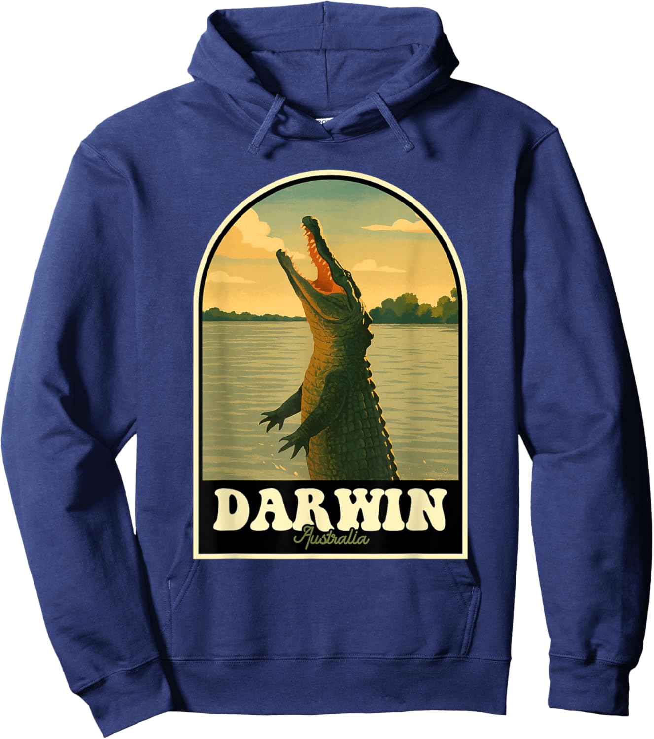 Darwin Australia Vintage Travel Design with Sunset and Natur Hoodie - Hoodie | Navy