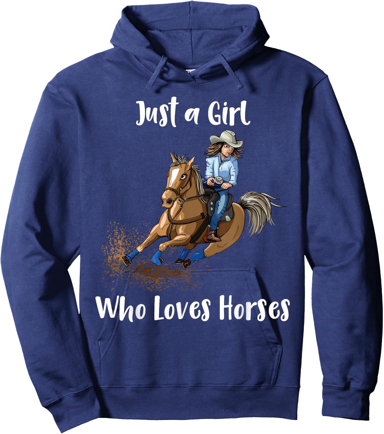 Just a Girl Who Loves Horses Western Riding Show Hoodie - Hoodie | Navy