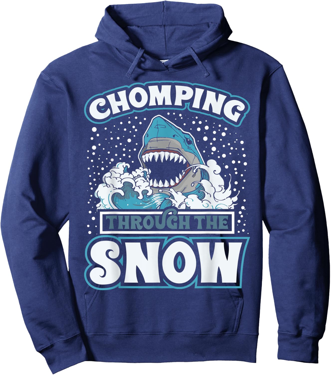 Shark Christmas Clothing Through The Snow Funny Sharkmas Hoodie - Hoodie | Navy
