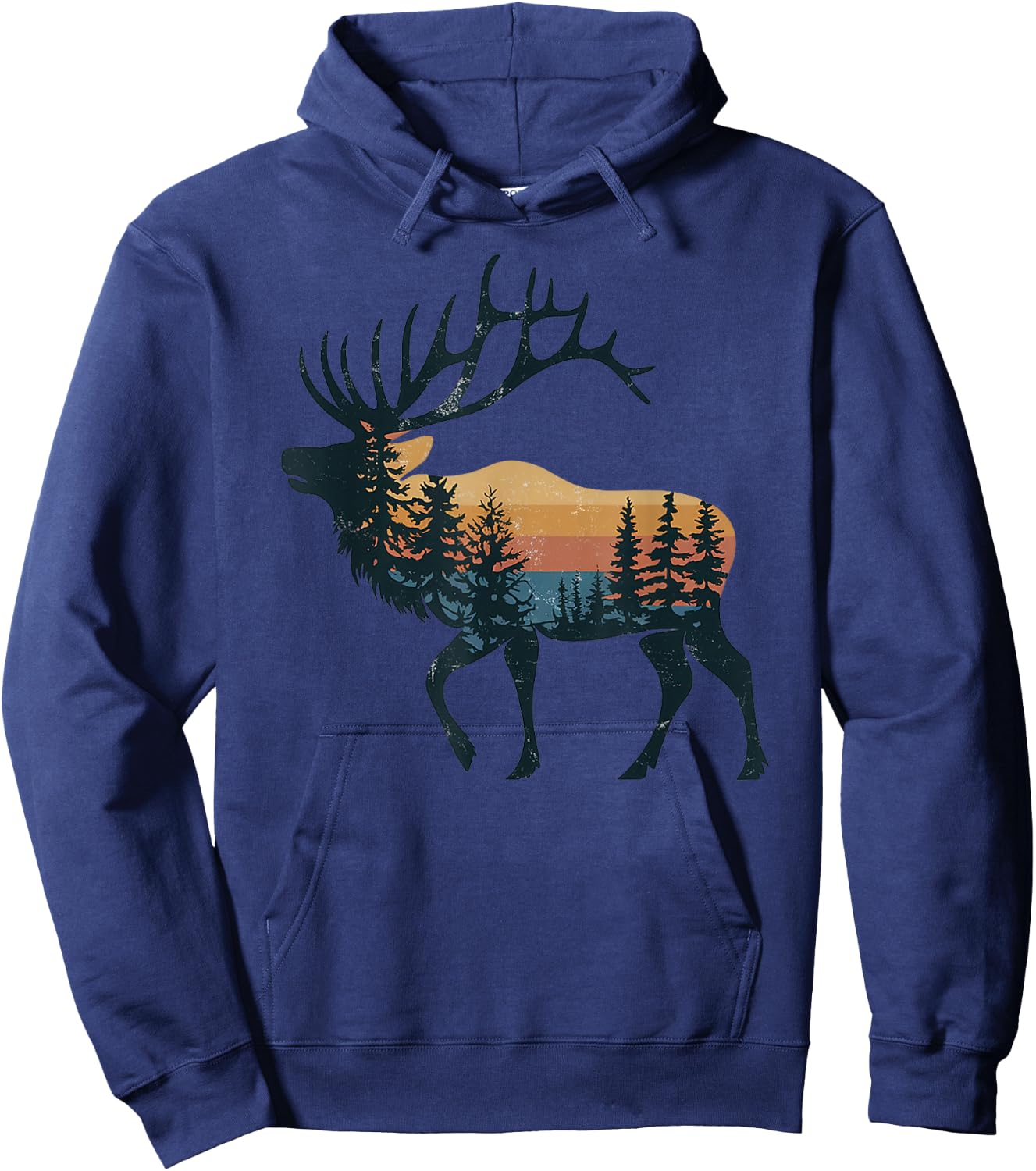 Elk Hunting Hiking Outdoor Camping Forest Men Women Elk Hoodie - Hoodie | Navy
