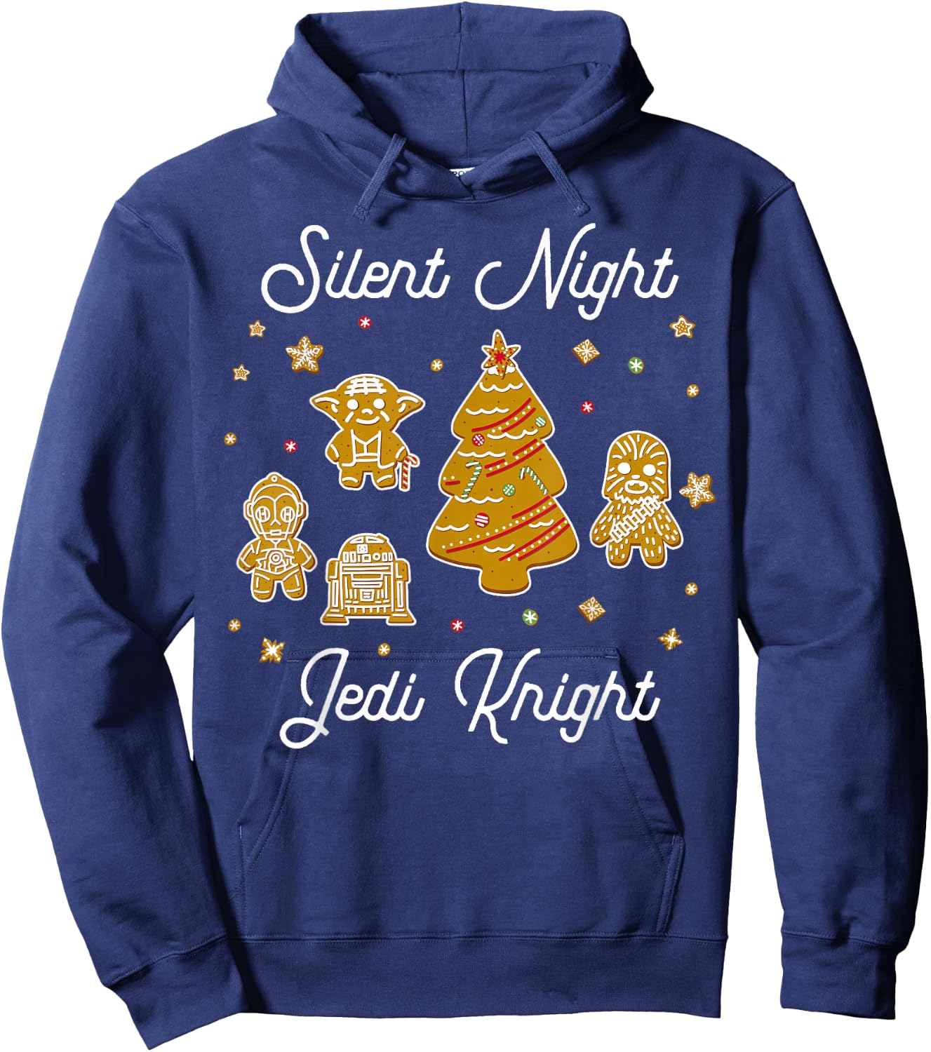Star Wars Christmas Silent Night Jedi Knight Gingerbread Hoodie - Hoodie | Navy