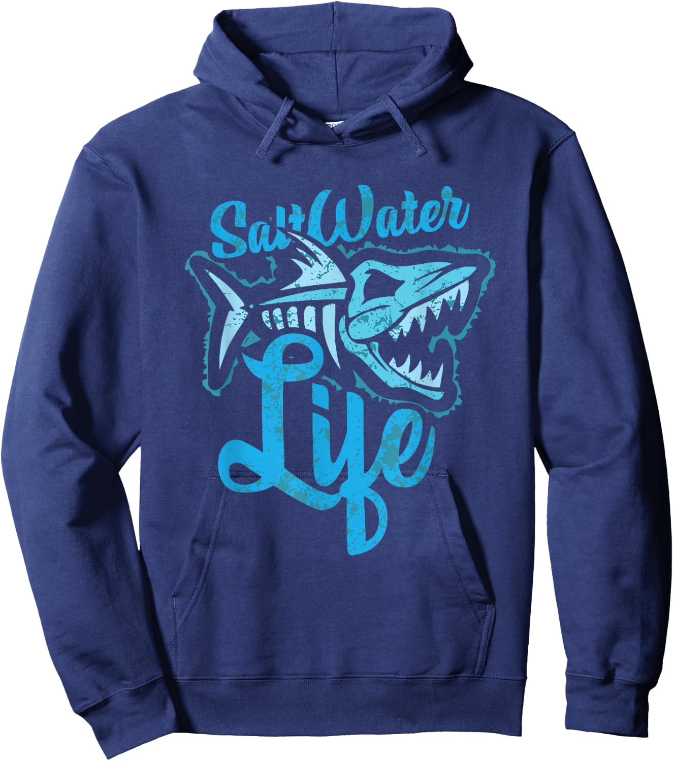 Saltwater Life Fishing Hoodie - Hoodie | Navy