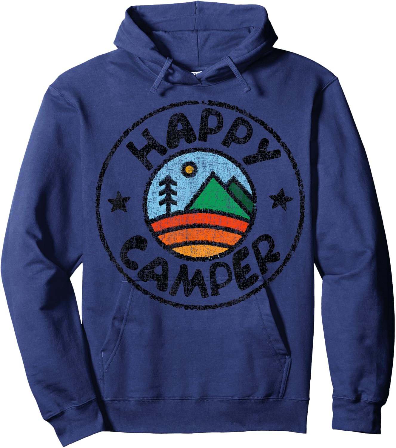 Funny Camper Happy Camping Lover Camp Vacation Shirt Hoodie - Hoodie | Navy