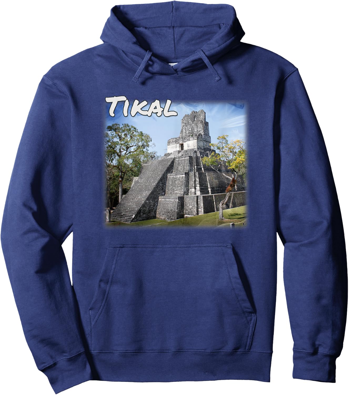 Guatemala Tikal Ruins Temple Hoodie - Hoodie | Navy