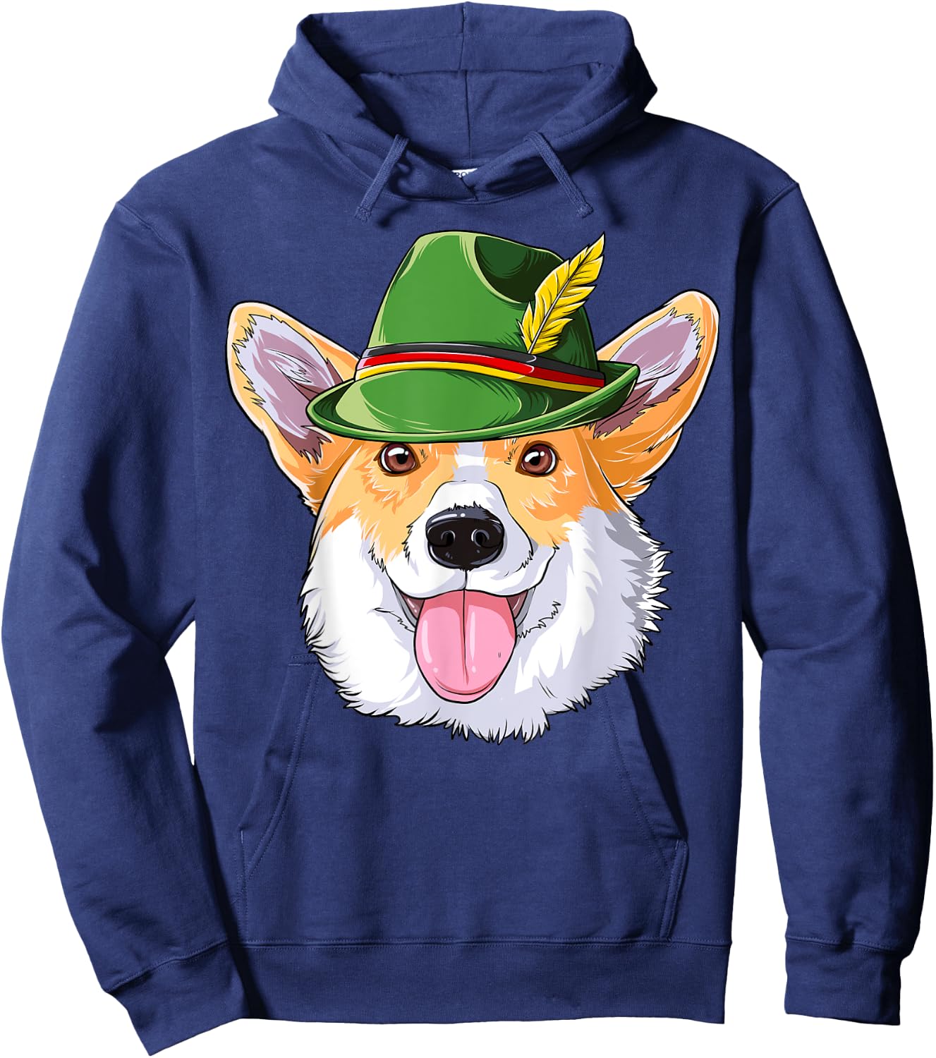 Corgi Oktoberfest Gifts Kids Boys Men Leather Trousers Alpine Hat Hoodie - Hoodie | Navy