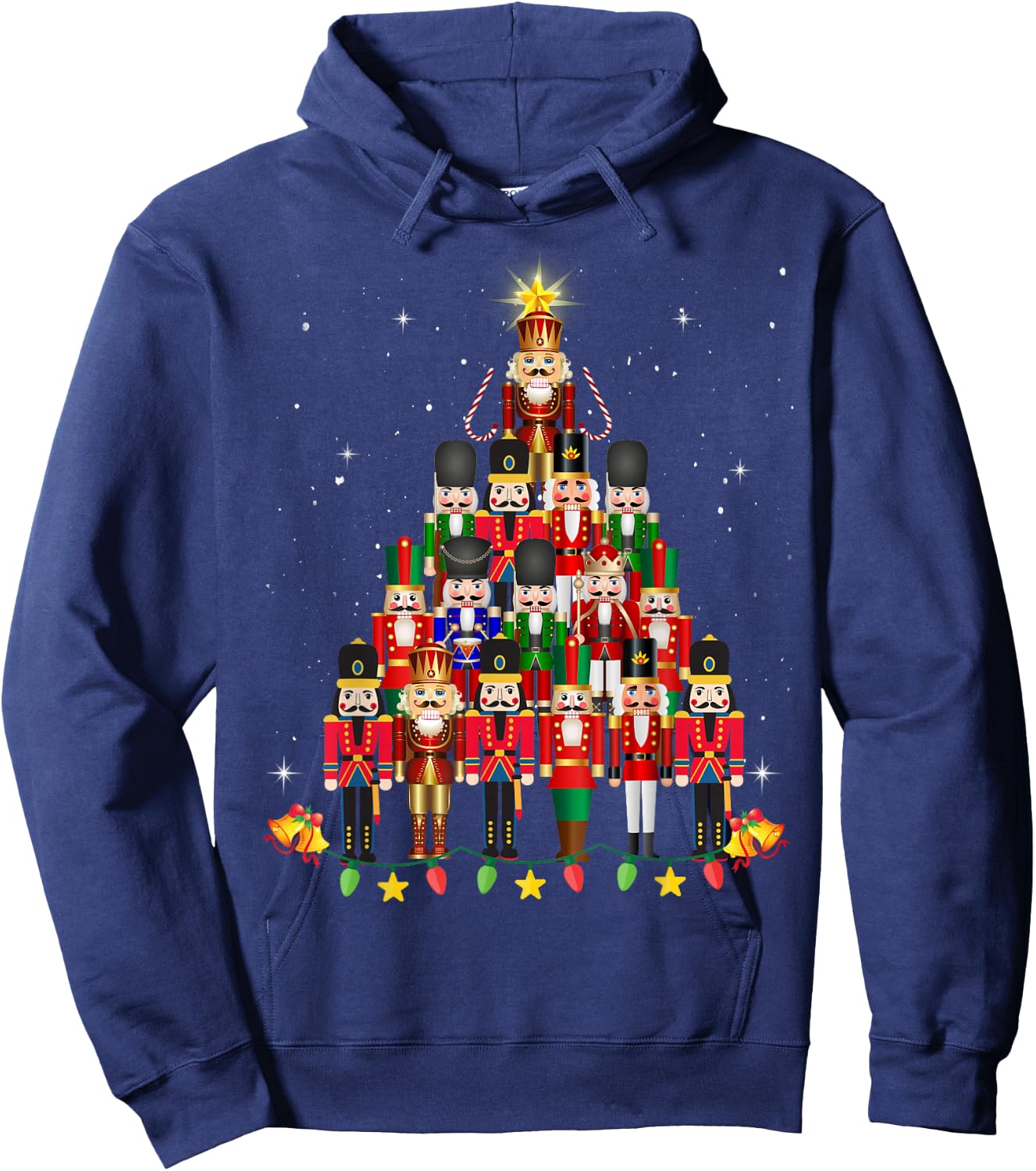 Loudest Nutcracker Group Matching Family Holiday Funny Nutcracker Christmas Tree 2024 Black Small Hoodie - Hoodie | Navy