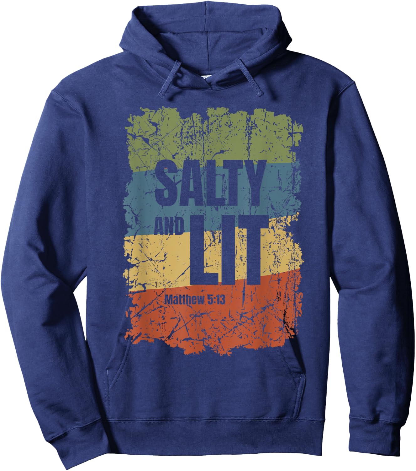 Salty and Lit Matthew 5:13 Funny Christian Bible Verse Gift Hoodie - Hoodie | Navy