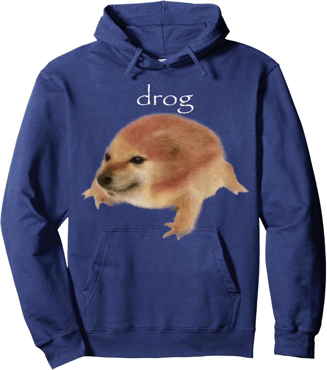 Cheems Drog Meme Funny brainrot Cursed Dog Frog Doge Meme Hoodie - Hoodie | Navy