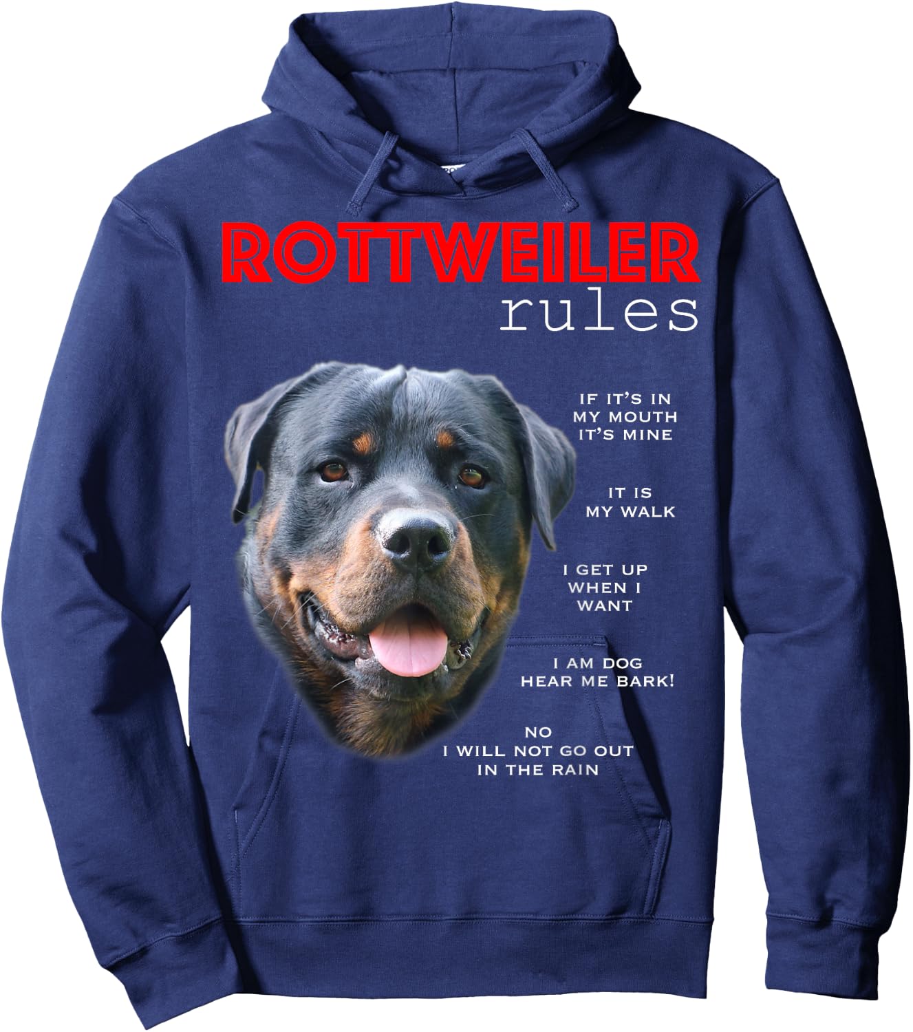 Funny Rules for the Owner of a Rottweiler Hoodie - Hoodie | Navy