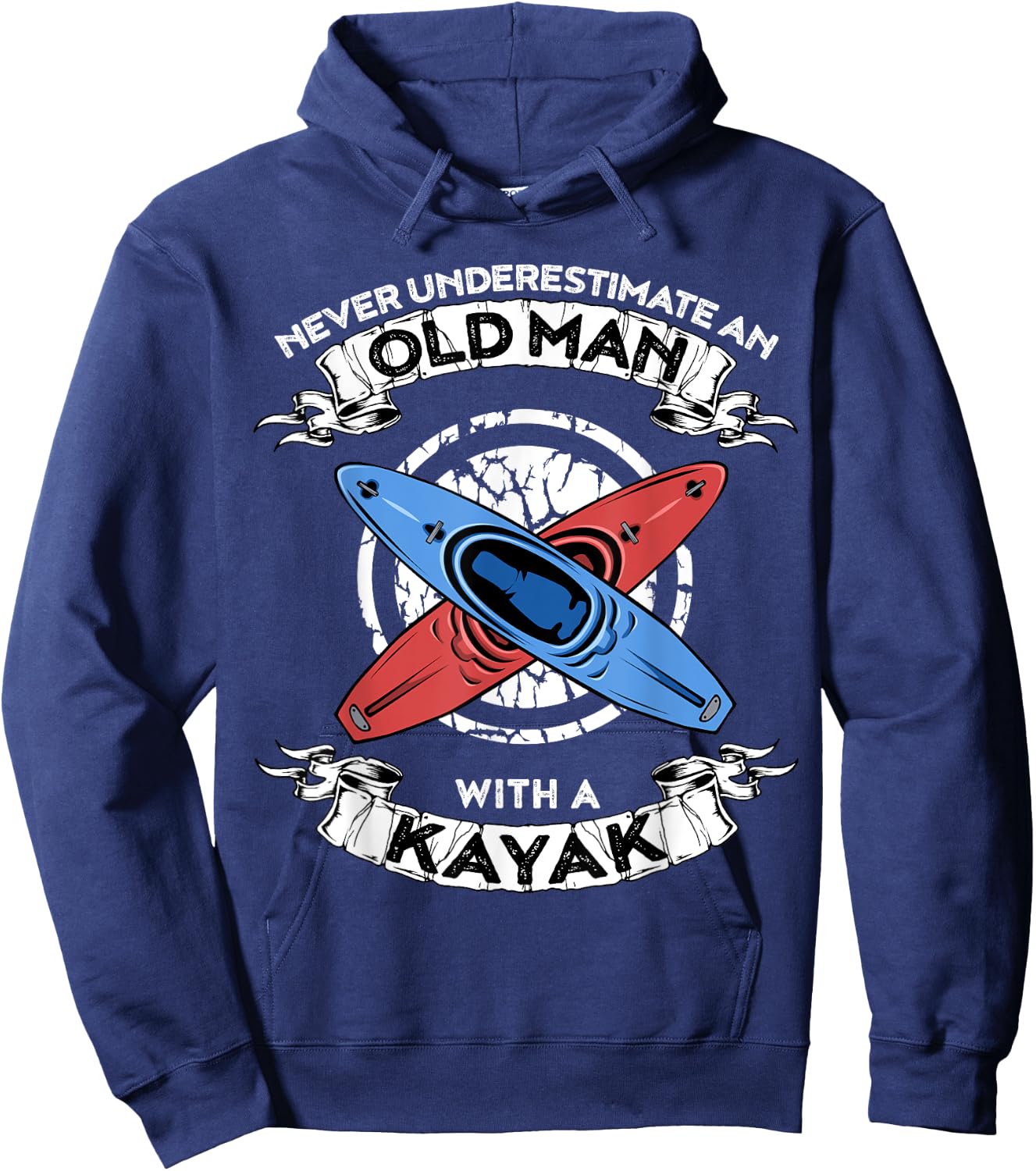Never underestimate an old man with a kayak Hoodie - Hoodie | Navy