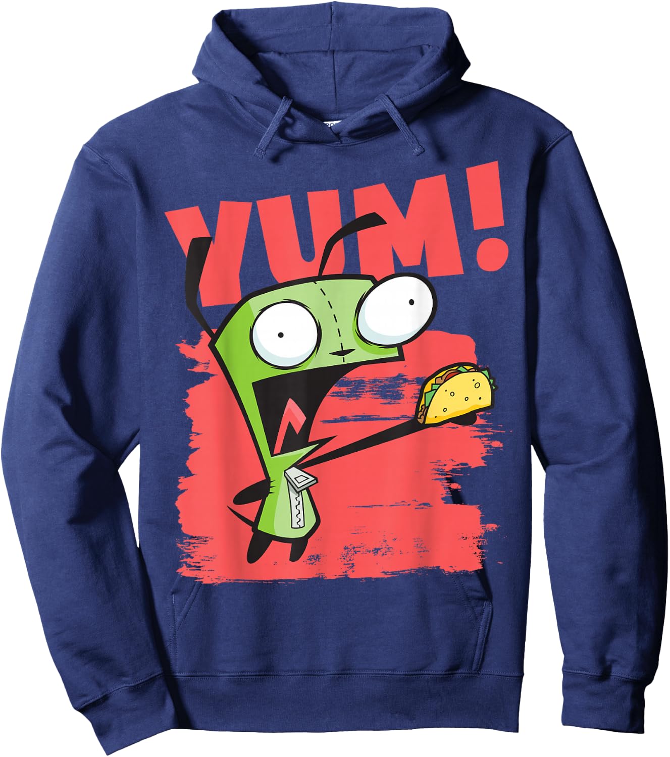 Invader Zim Gir Screaming Yum! Taco Portrait Small Hoodie - Hoodie | Navy