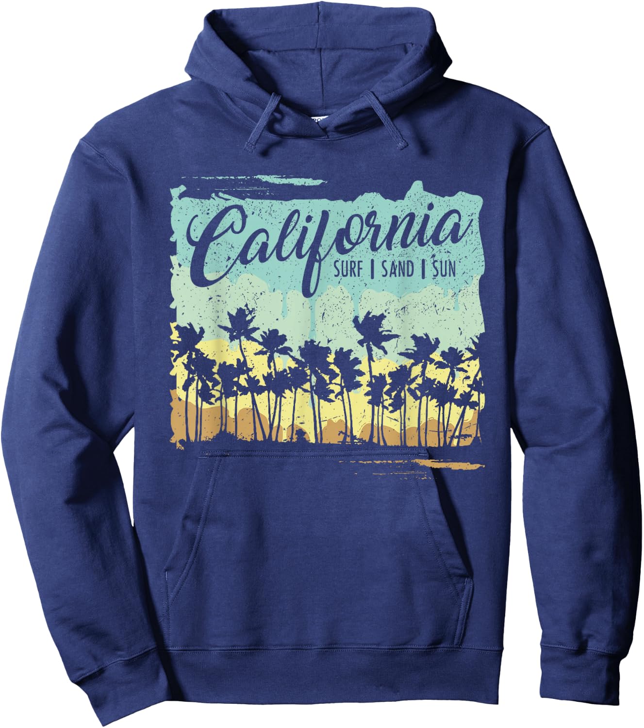 California - Surfing Beach Summer Vintage Retro Surf Gift Hoodie - Hoodie | Navy