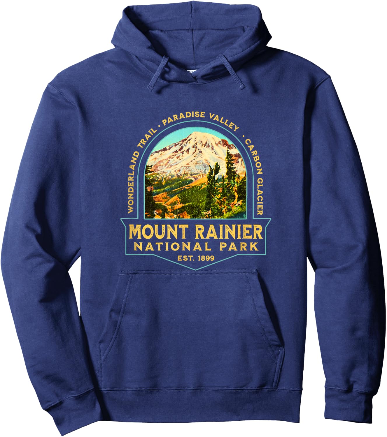 Vintage Mount Rainier National Park Washington Souvenir Hoodie - Hoodie | Navy