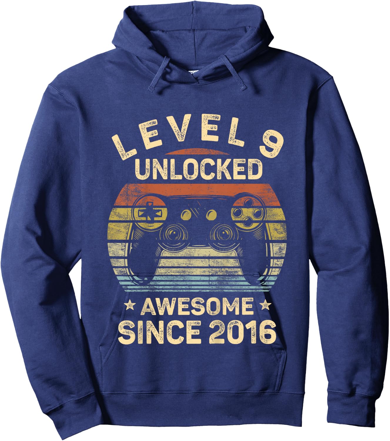 Kids Level 9 Unlocked 9th Birthday 9 Year Old Gifts Gamer Bday Hoodie - Hoodie | Navy