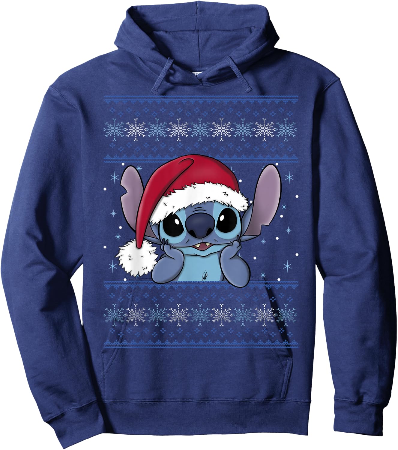 Disney Lilo & Stitch Christmas Stitch Ugly Sweater Style Hoodie - Hoodie | Navy