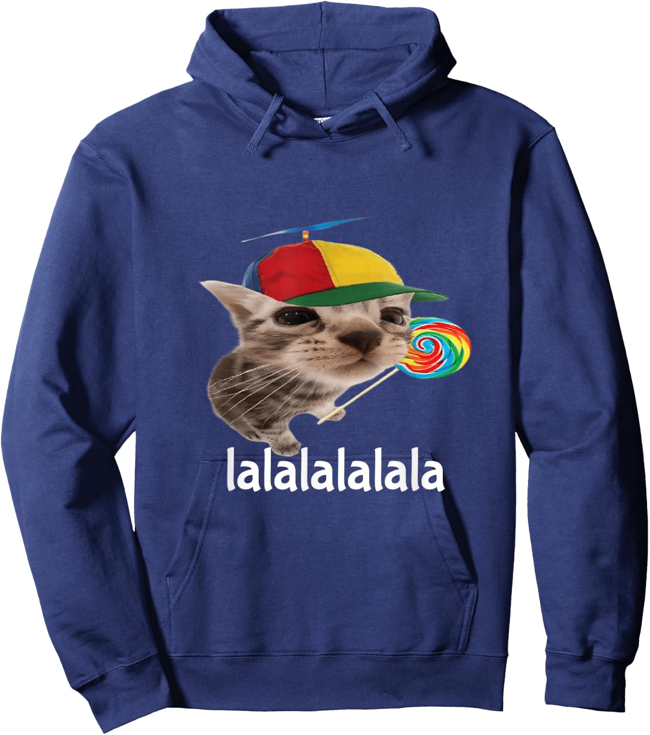 Silly Cat With Lollipop Meme Cat Lover Hoodie - Hoodie | Navy