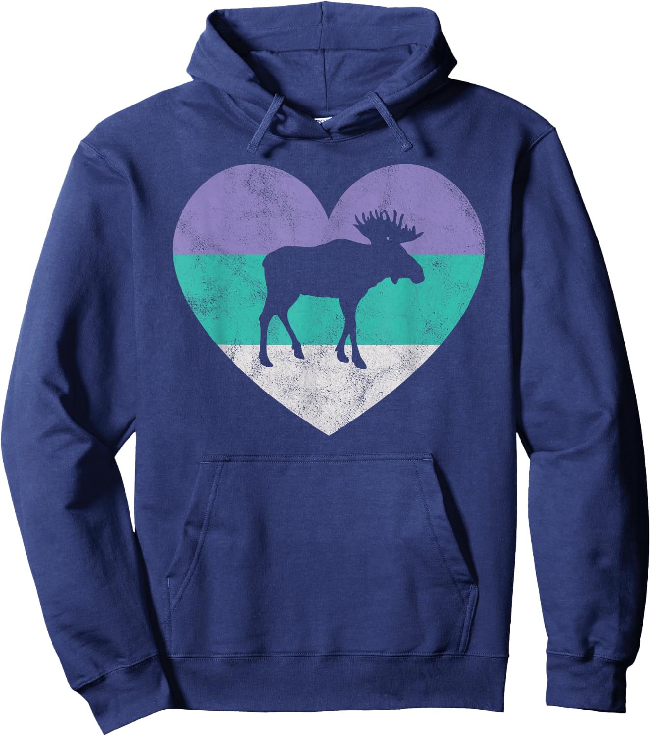 Moose Gift Shirt & Girls Retro Cute Hoodie - Hoodie | Navy