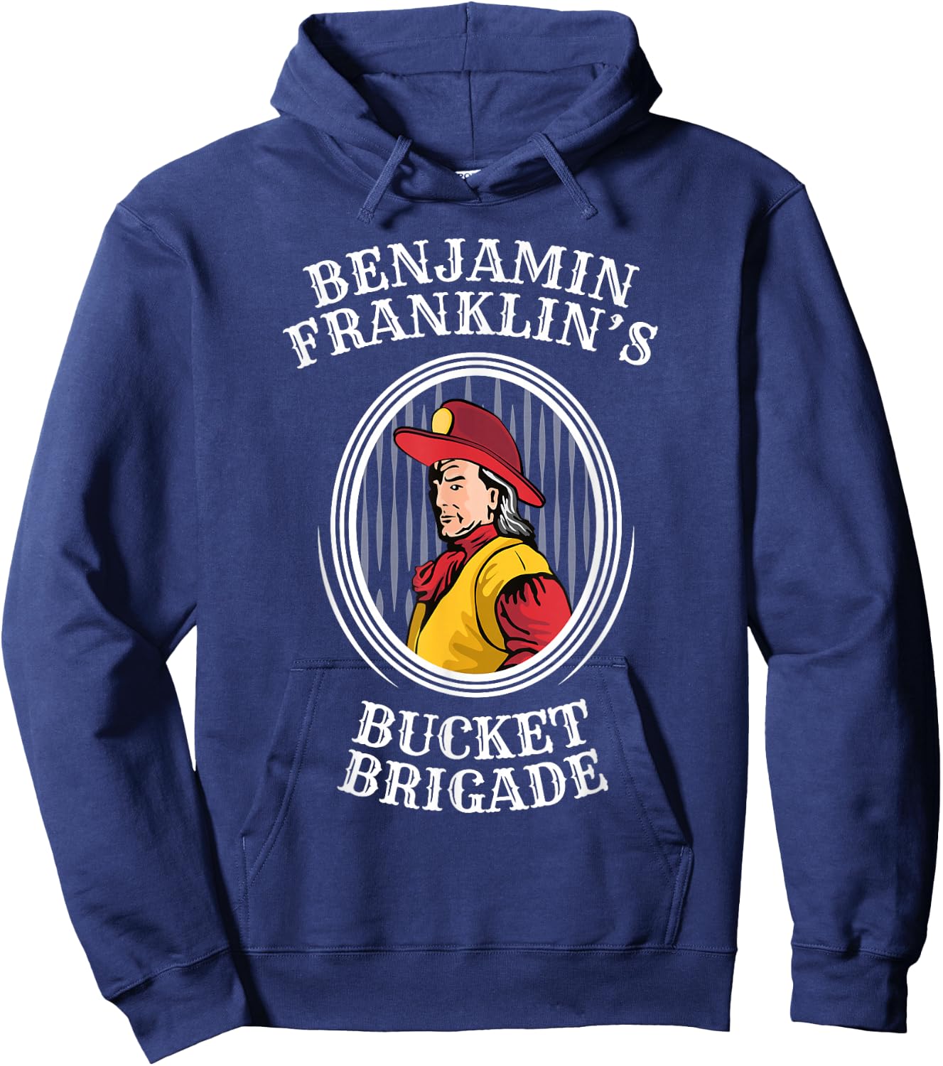 Ben Franklin Shirt Bucket Brigade Firefighter Hoodie - Hoodie | Navy