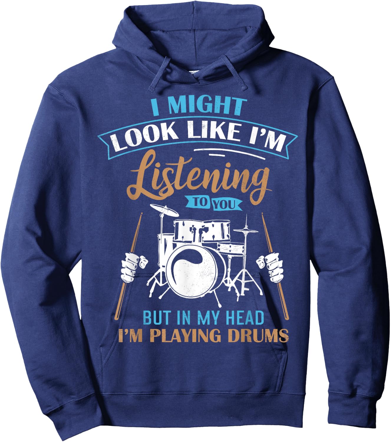 Funny for Drummers Drum Fans Band Members Hoodie - Hoodie | Navy