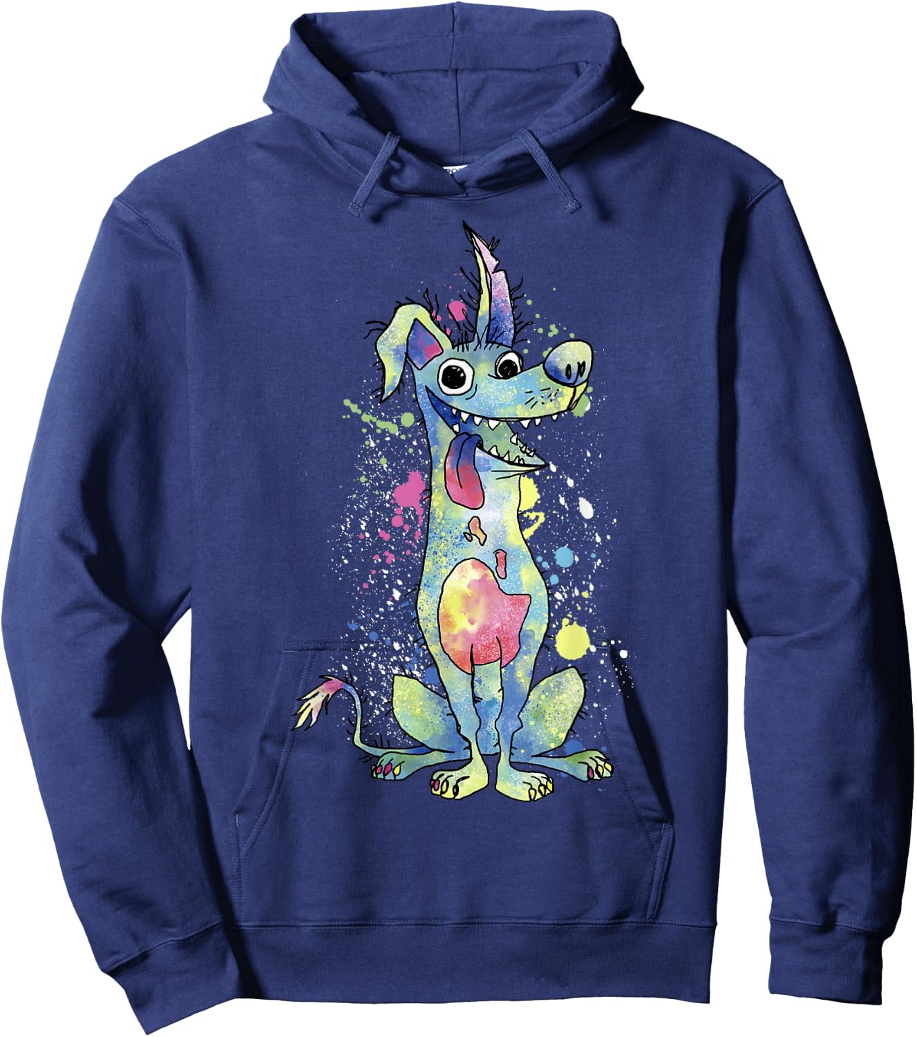 Disney Pixar Coco Dante Watercolor Splatter Graphic Hoodie - Hoodie | Navy