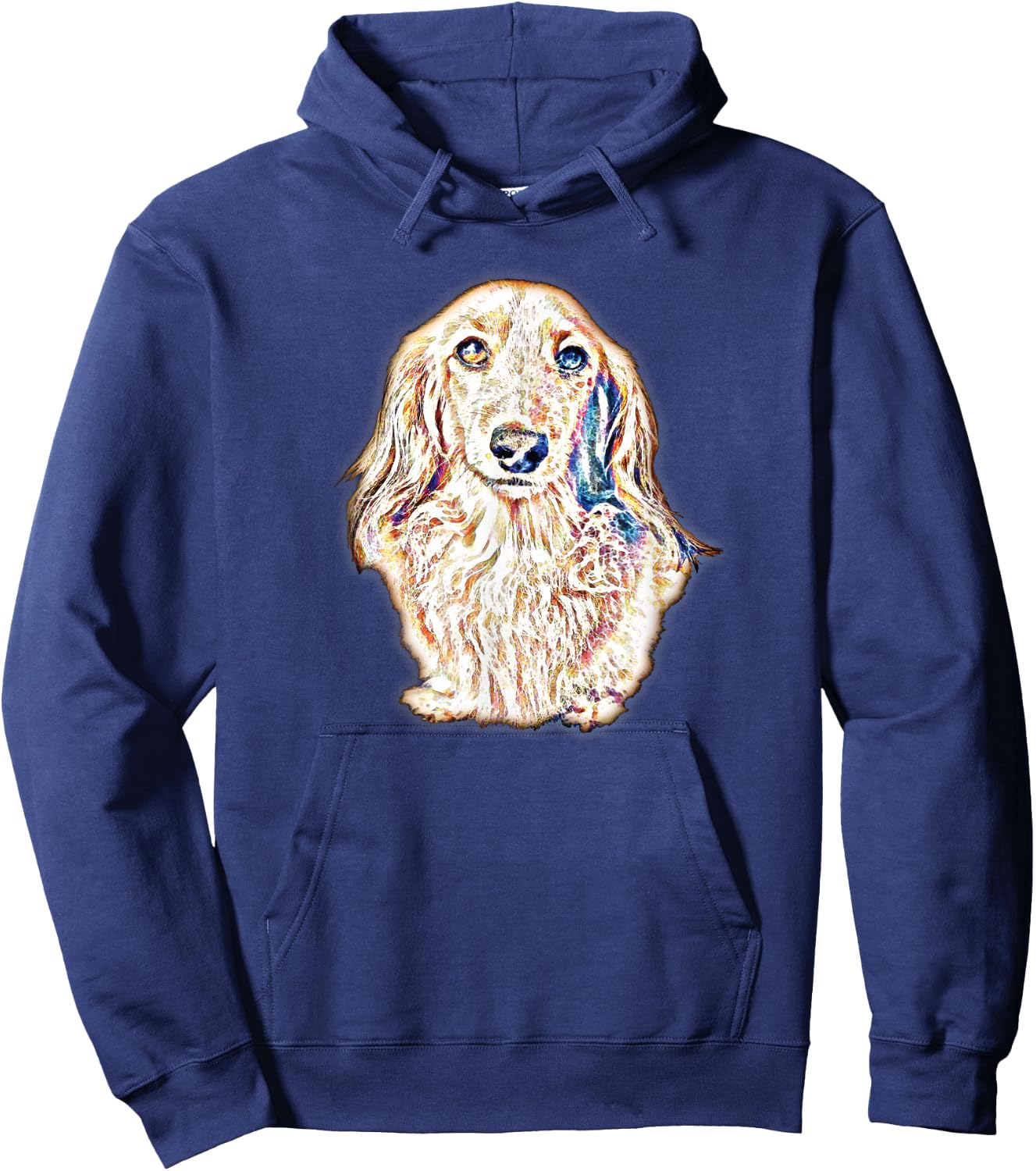 Long Hair Dachshund Gifts Cute Sausage Dog Women Men Hoodie - Hoodie | Navy