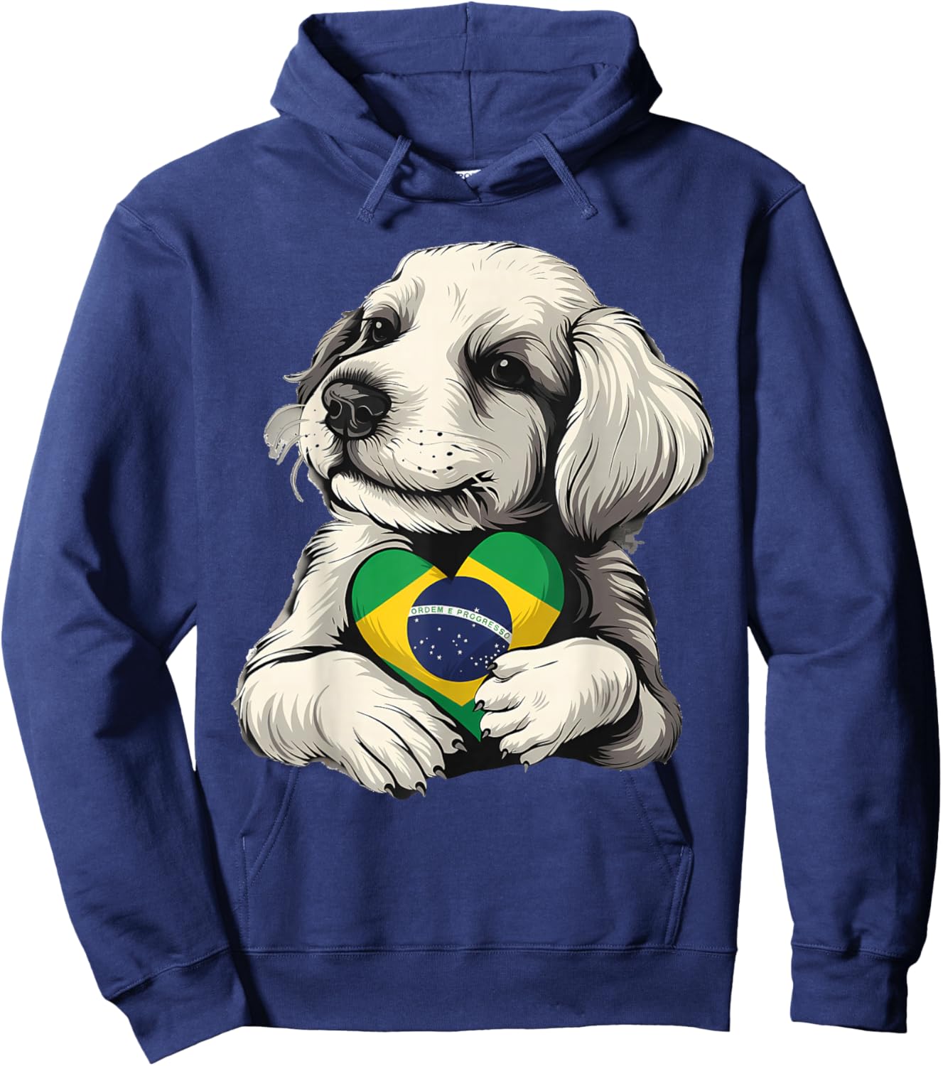 Brasil Flag Dog Brazilian Pride Brasilian Roots Brazil Hoodie - Hoodie | Navy