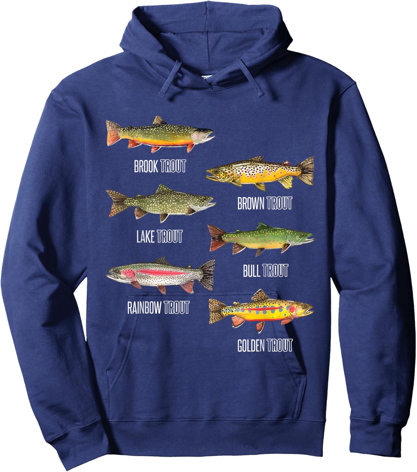Types of Trout Fish Species Fishing Gift Hoodie - Hoodie | Navy