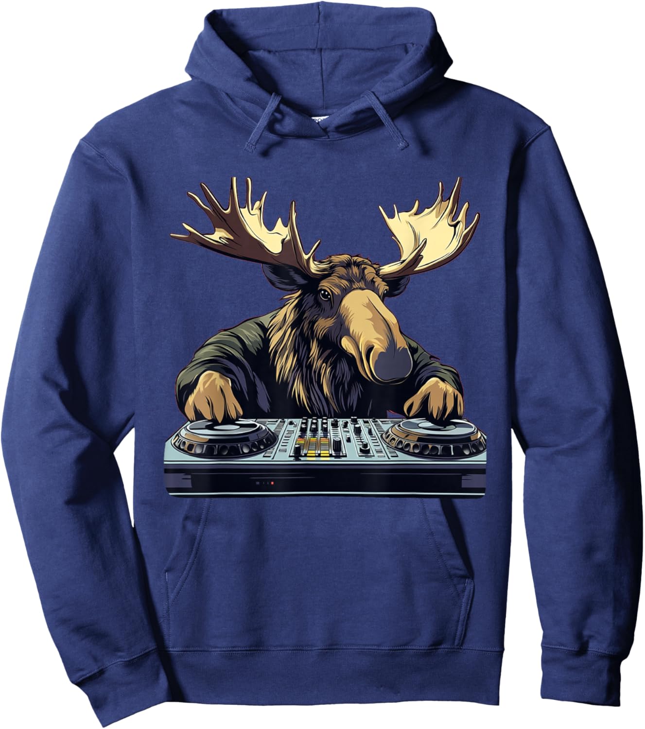 Cool Music Moose as DJ Costume for Boys and Girls Hoodie - Hoodie | Navy